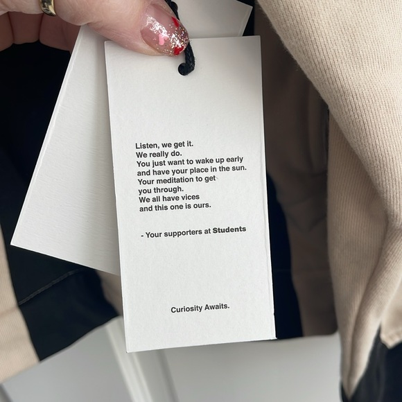 NWT Students Golf black and cream, striped hundred percent cotton jacket - Picture 9 of 15